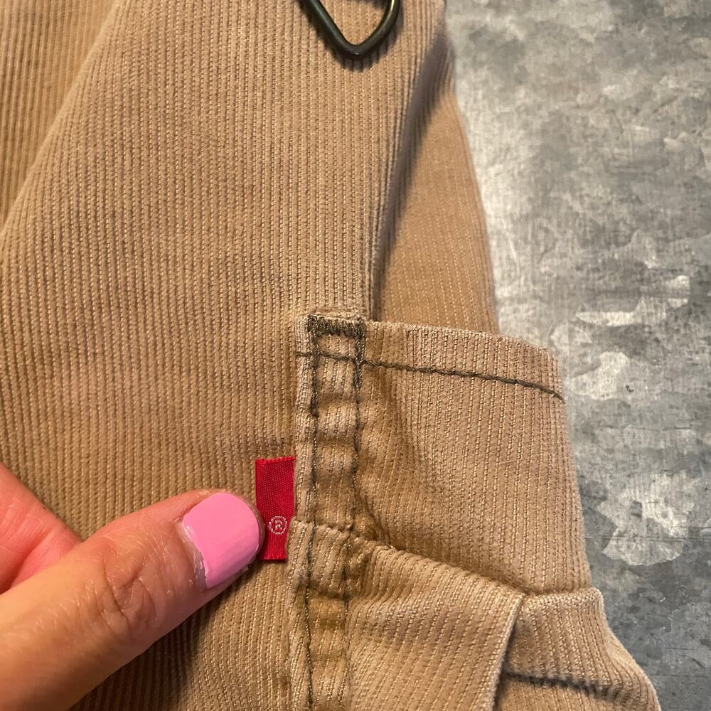 Vintage Levi's Corduroy Cargo Pocket Skirt 9 Tan Khaki Safari Military 90s Y2K - Picture 6 of 11